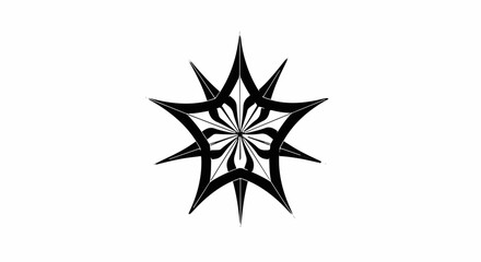 Obraz premium Abstract starburst design with intricate floral patterns and sharp points