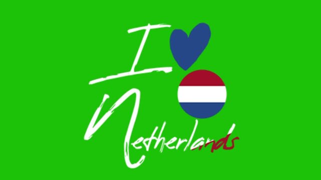 vector illustration of i love netherlands