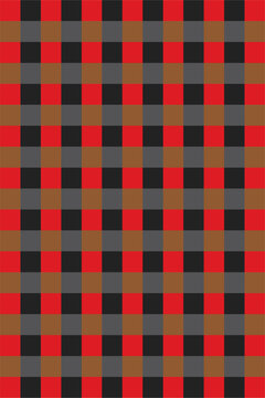 Red and black buffalo check plaid pattern. Seamless rustic lumberjack fabric background.