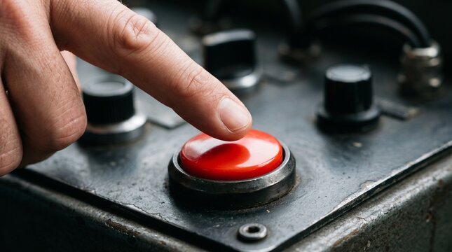 closeup zoom photo of a finger about to press the peacock button the depiction will start a movement made by AI generative