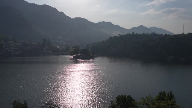 Sunlit Reflections on Bhimtal Lake