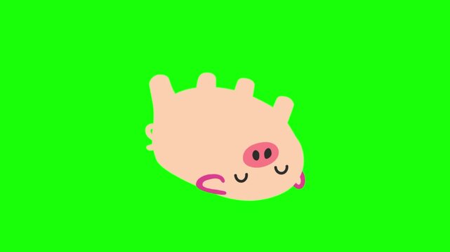 Giggy cartoon animation on green screen
