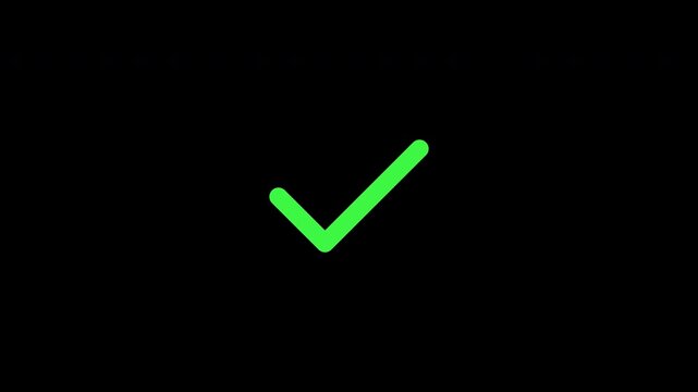 Green Checkmark Draw Animation Alpha Channel &ndash; Hand Drawn Success Mark