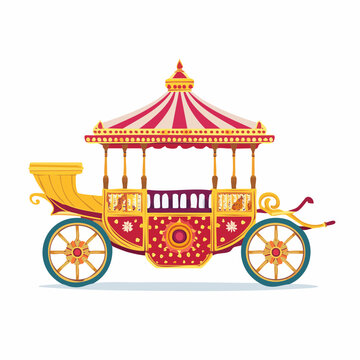 Ornate Indian Royal Carriage Illustration