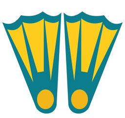 Pair of swimming flippers, scuba diving fins icon © Vooglo.com