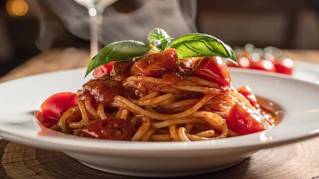 Pasta with tomato sauce and basil representing the joy of cooking and shared meals
