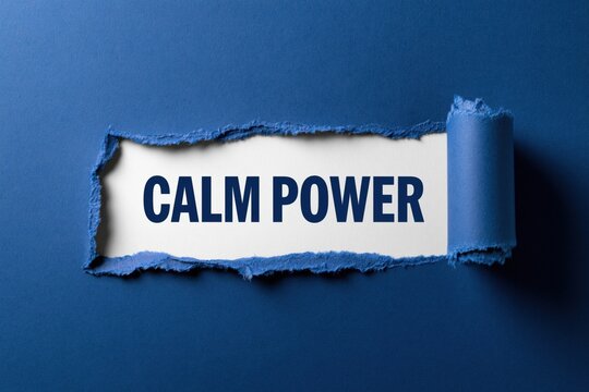 Calm Power a paradoxical concept about strength revealed under a paper tear