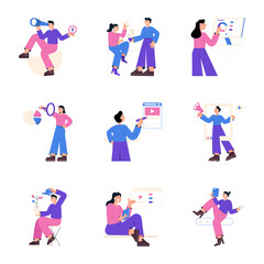 Fototapeta premium Collection of Brand Identity and Commercial Flat Style Illustrations