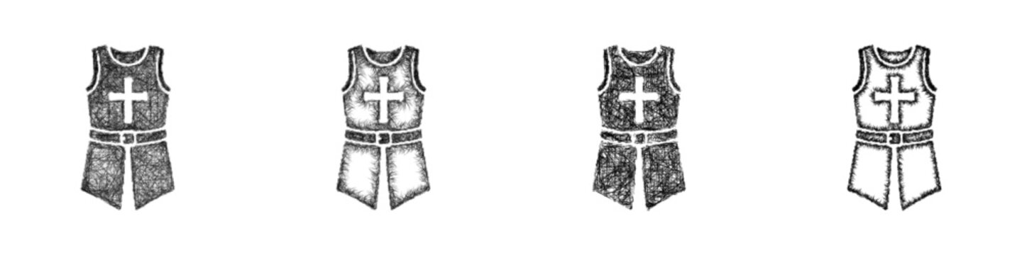 Sketch tabard icon design set