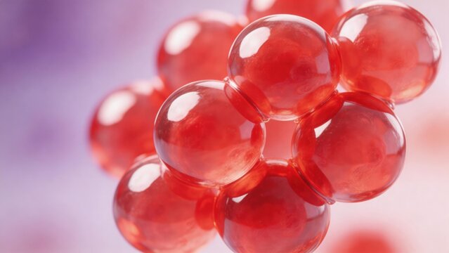 Red spherical objects in closeup