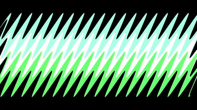 Geometric pattern animation with green lightning bolts. Geometric pattern abstract teal design. Geometric pattern modern motion graphic background on black background.