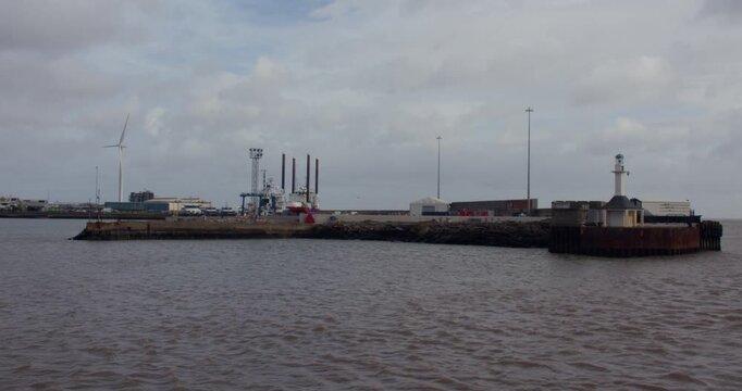Wide shot of Waveney Dock from south pier Lowestoft