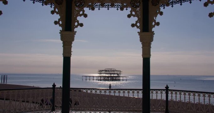 Wide shot of the Dialect Brighton West pier from the Brighton Beach Bandstand.