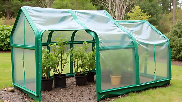 Mini greenhouses built inside plastic containers