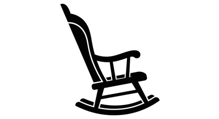Rocking chair stands as a classic piece of furniture symbolizing relaxation and comfort in a home setting. © NGLARANGAN