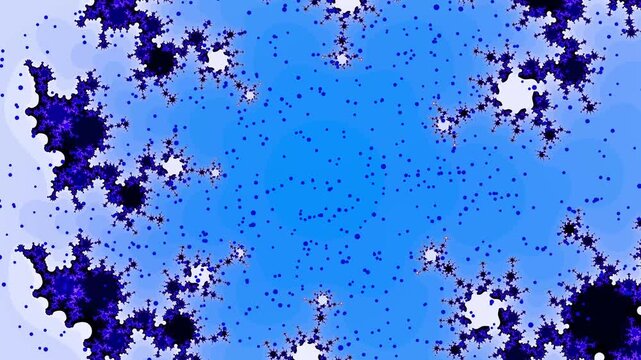 Fractal pattern animation with blue and purple light. Fractal pattern abstract digital motion. Fractal pattern modern background graphic on black background for tech.
