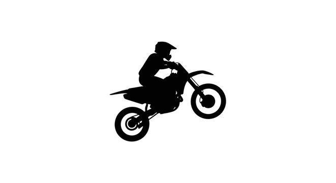 Silhouette of a Dirt Bike Rider Mid-Air Jump