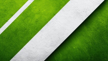 Fototapeta premium Abstract textured background with vibrant green and white diagonal lines creating a modern geometric design