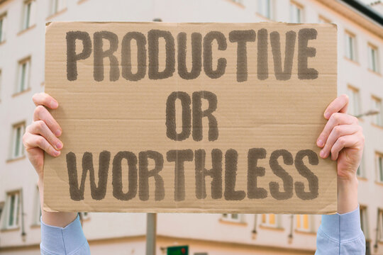 "Productive Or Worthless" Internalized productivity culture frames rest as personal failure rather than biological necessity. PRODUCTIVE. CULTURE. INTERNALIZE. FRAME. BIOLOGIC.