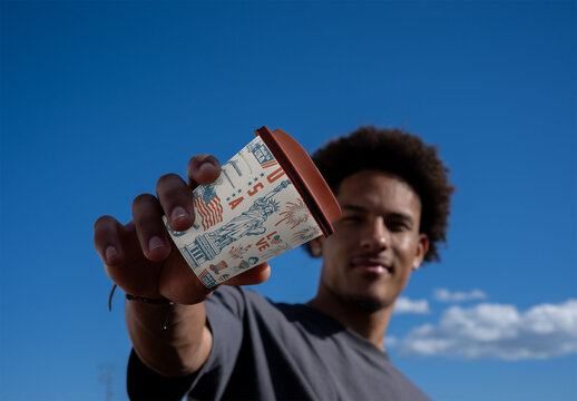Mockup for a Take Away Cup with lid