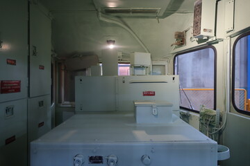 Interior of a vintage locomotive driving cab. © eric1207cvb