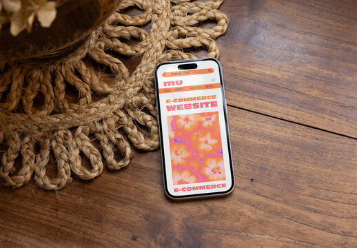 Mockup Template Showing Smartphone