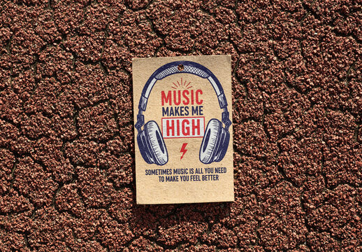 Mockup Template for Hang Tag on Textured Surface