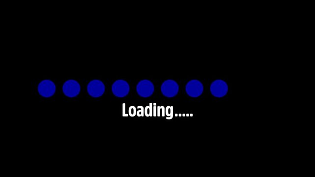 Bright progress bar animation filling on black background. Clean loading indicator ideal for download progress, web UI, apps, and motion graphics.