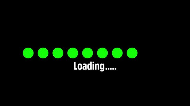 Bright progress bar animation filling on black background. Clean loading indicator ideal for download progress, web UI, apps, and motion graphics.