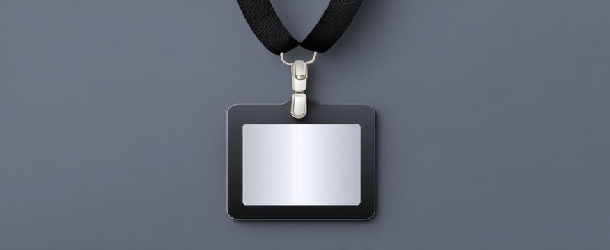 Sleek isolated visitor badge modern security pass blank template on subtle gray backdrop