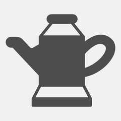 Obraz premium Can with automobile oil solid icon, vehicle repair concept. Vector graphics. Oil canister sign with glyph style for mobile or web design.