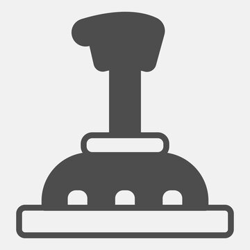 Car gear shift lever solid icon, vehicle concept. Vector graphics. Gearbox sign with glyph style for mobile or web design.