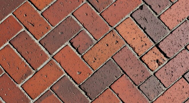 Red brick herringbone pattern