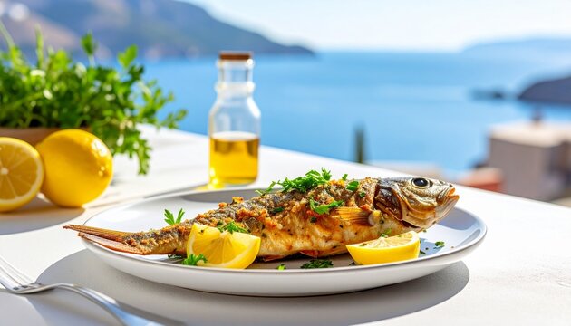 Fischgericht mit Zitrone mediterraner Stil