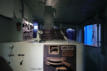 Interior of a vintage locomotive driving cab. © eric1207cvb