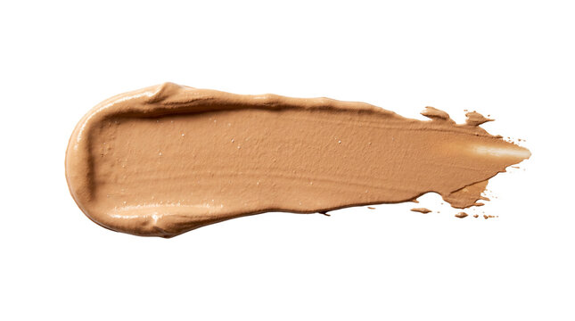 Creamy liquid foundation smudge, beige makeup concealer swatch, cosmetic skin tone cream texture for beauty advertising and dermatology isolated PNG with Transparent Background