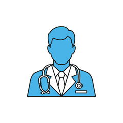 Fototapeta premium Male Doctor Wearing Stethoscope Uniform.