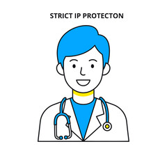 Fototapeta premium Smiling Doctor Wearing Stethoscope White Coat.