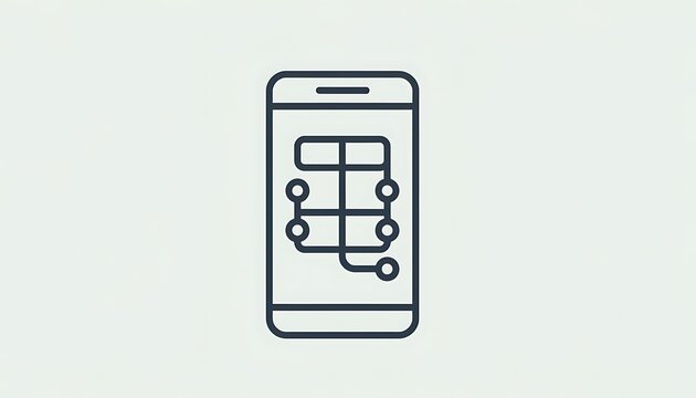 Mobile phone screen showing a flowchart or data connection process icon.