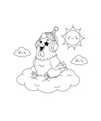 Fototapeta premium Cute chicken coloring page