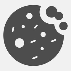 Obraz premium Cookies solid icon, bakery food concept. Vector graphics. Gingerbread cookie sign with glyph style for mobile or web design.