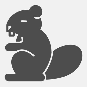 Gopher solid icon, wildlife concept. Vector graphics. Animal sign with glyph style for mobile or web design.