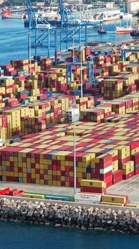 Aerial view of Freight Logistics in Gran Canaria; European Port Infrastructure and the Cost of Living Crisis