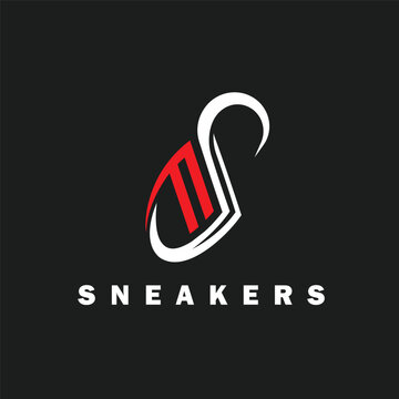 s letter sneakers logo icon vector illustration element design