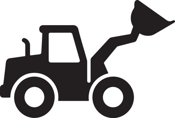 Naklejka premium Excavator Vector Art,Illustration of a powerful and modern excavator that serves as a state-of-the-art machine used in the construction industry, with its black and white design, 