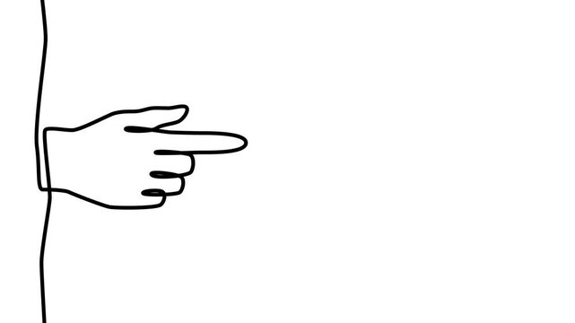 Simple line drawing of a pointing hand