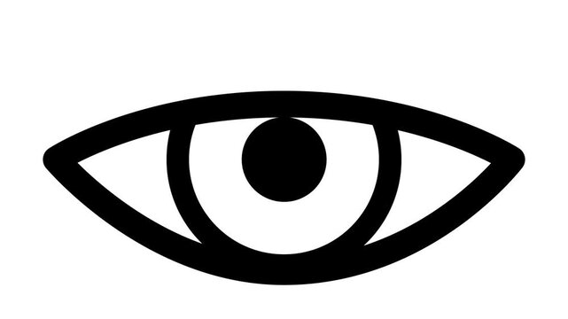 Simple eye icon animation, outline