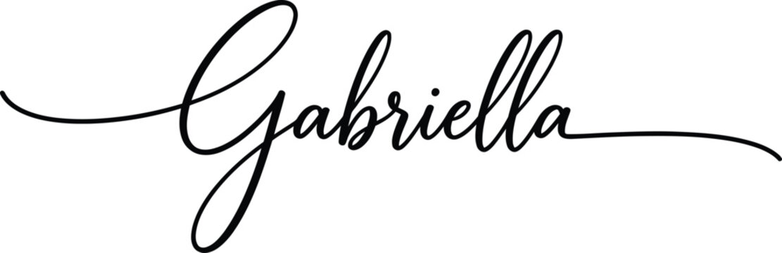 elegant gabriella cursive signature name vector illustration