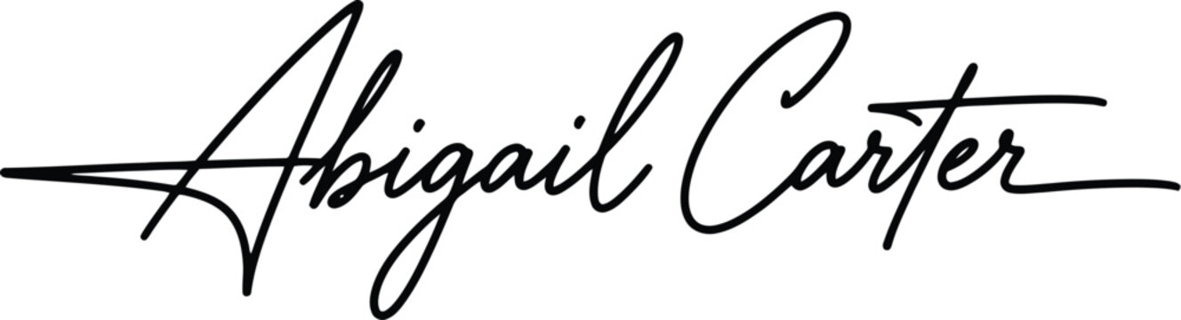 elegant cursive signature abigail carter name vector illustration
