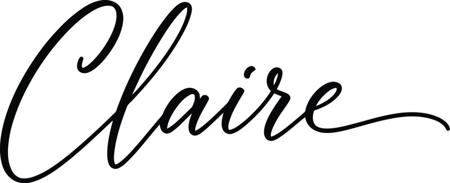 elegant claire cursive signature name logo vector illustration